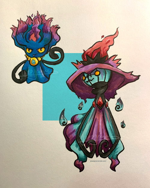 Misdreavus / Mismagius combined with Lampent / Chandelure