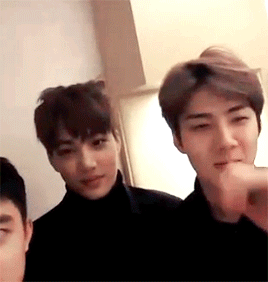 shining-petal:  exo v app 2016 new year’s greeting - sehun’s sick and jongin