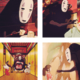 preludetowind:   24 Day Studio Ghibli Challenge: Day 6 → A Spirit  If there were a Ghibli Olympic contest for disturbing emotional issues, then No Face would win Gold. Desperate for recognition from an individual who displays a kind gesture toward him;