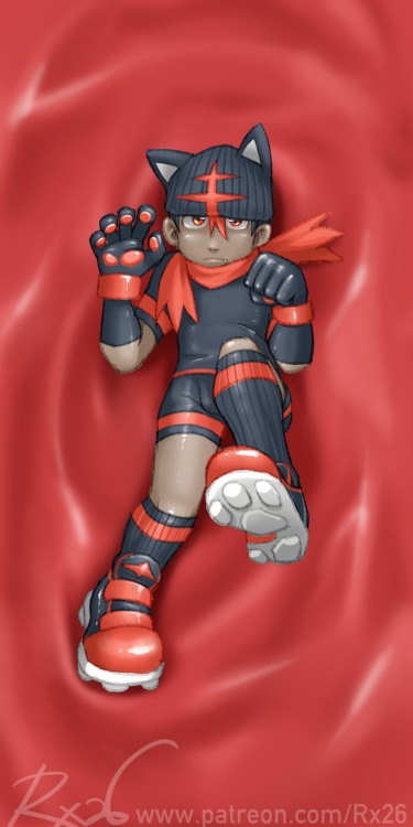 December Patreon Request Raffle results! A Litten gijinka, Gao Mikado in Bal-style bodysuit and armo