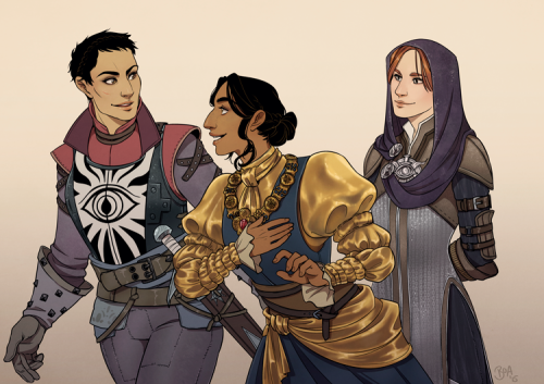 boaillustration:My very first Dragon Age fanart had to be of my favourite ladies. 