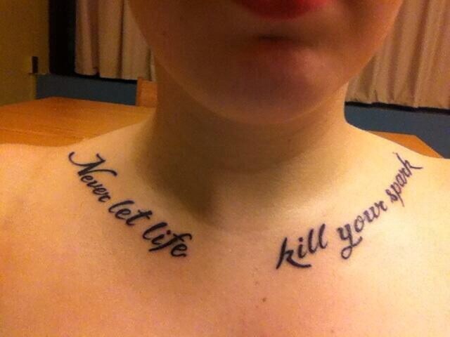 grahamcracka:  First tattoo Never let life kill your spark The One You Feed - Crown