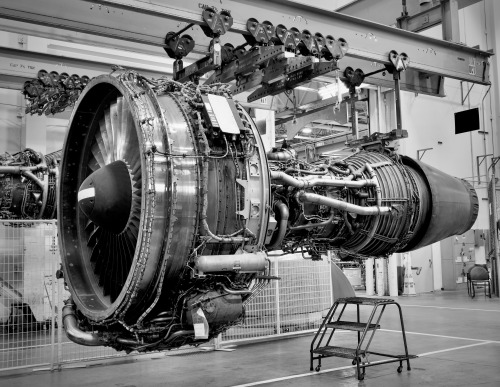 Pratt and Whitney PW2000 engine used on a Boeing 757 aircraft. San Francisco  Airport 2022.