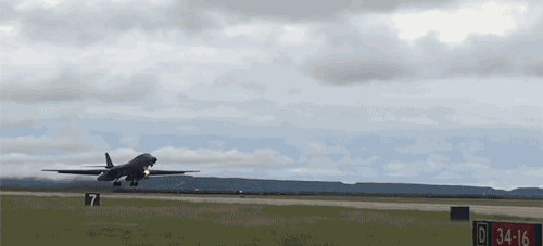 aviationgifs:B-1 “Bone” Takeoff