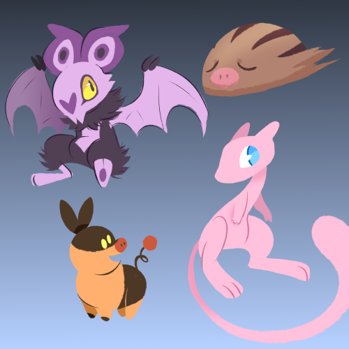 Some Pokemon doodles! Was showing a few ways I do lineless art on a stream.