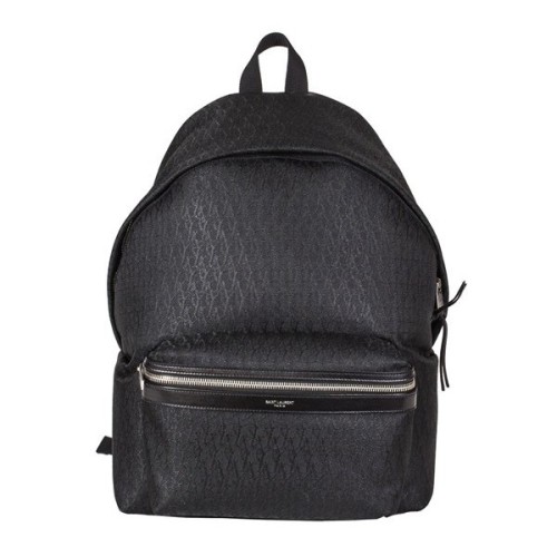 Saint Laurent Paris Black Monogram Backpack ❤ liked on Polyvore (see more black knapsacks)