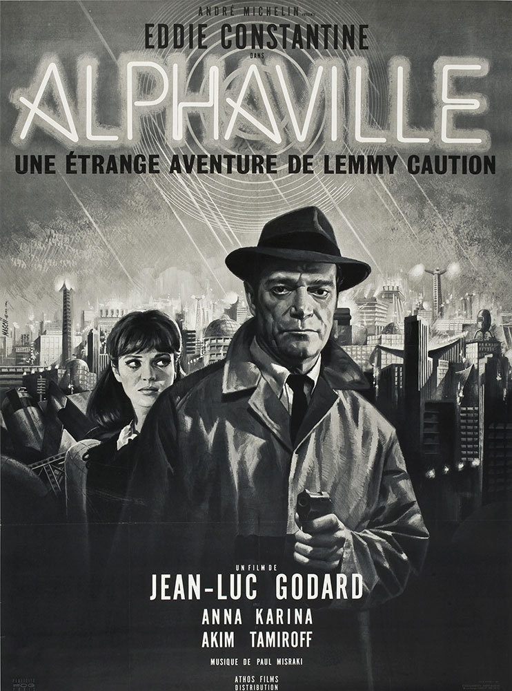 French grande for ALPHAVILLE (Jean-Luc Godard, France, 1965)
Artist: Jean Mascii (1926-2003) [see also]
Poster source: Heritage Auctions
A new restoration of ALPHAVILLE opens at Film Forum tomorrow. For more Alphaville posters and the story of Eddie...