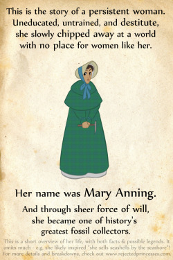 sex-obsessed-lesbian: dombeauty:  revyspite:   coronercountess:  rejectedprincesses:   Mary Anning (1799-1847): the Princess of Paleontology TONS more detail available at the main site entry (click right here). Art notes and the like behind the cut. Keep