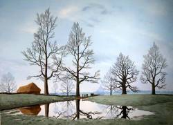igormaglica: Tristram Paul Hillier (1905–1983), Flooded Meadow,  					1949. tempera on canvas,						 					60 x 81 cm 