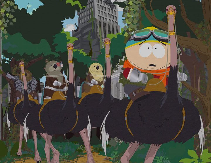 -Something is spooking the ostriches!-Sure. This is Monarch land now. Probably Jarvis