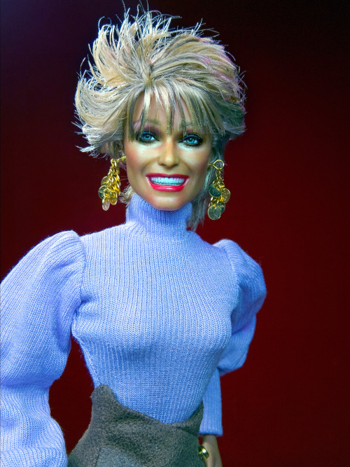 Farrah Fawcett as repainted and restyled by Noel Cruz https://www.ncruz.com wearing a fashion by SHA