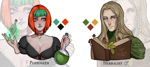 Bust-Shot Adopts! &lt;3Bid HERE for Potioneer &amp; Herbalist on DeviantArt or IM me  (