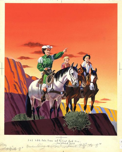 4colorcowboy:  Mel Crawford illustration art for Dale Evans and the Lost Gold Mine (Little Golden Bo