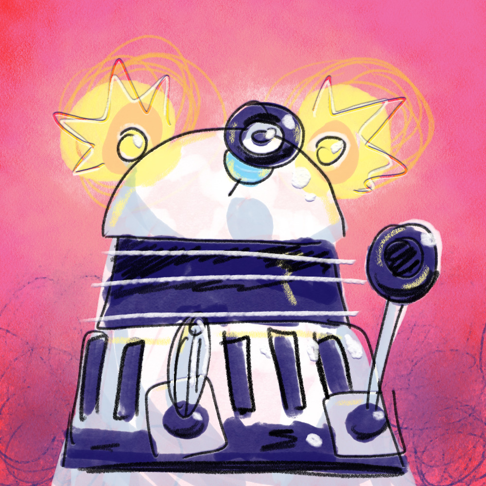 Some super-quick dalek doodles that I think are actually pretty cute and fun.  :)