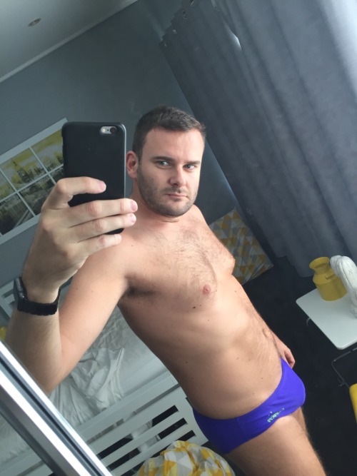 greenspeedos:  nev82l:  Love how hot these purple Corka swimwear look and feel   purple works for him