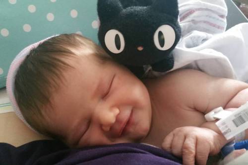 So much hair hidden under that hat! #jiji #kikisdeliveryservice #kikis #baby #newborn #infant #newb