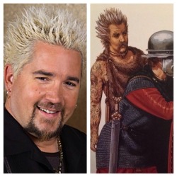 foodnetwork-fandom:  sumo41:  According to my nephews Julius Caesar book, Guy Fieri was there.  on the lookout for some funky joints 