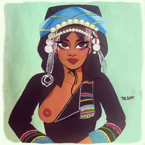 themindislimitless:thechubbymermaidart:Brown is beautiful 10! The Akaha are an indigenous hill tribe