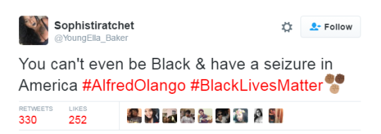 blackmattersus:  Alfred Olango is the 217th black person killed by police in 2016.     Just waiting for the officers to say they “feared for their lives” after another innocent man was killed for having a seizure 