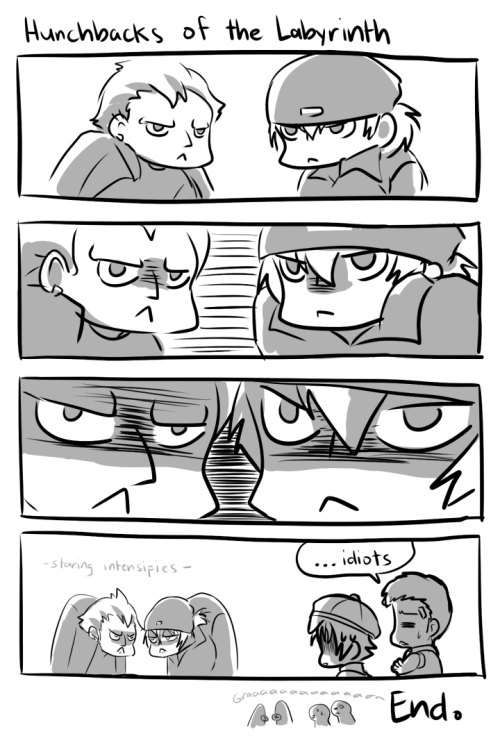 hanuwabbit: 11th Dumb 4koma  &quot;Hunchbacks of the Labyrinth&quot; If those protags h