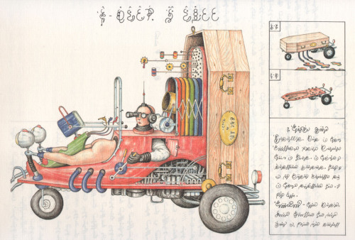unexplained-events:  Codex Seraphinianus Written in a strange language by Italian architect, Luigi Serafini in 1981. This is one of the strangest encyclopedia ever written.It consists of hand-drawn, colored-pencil illustrations of bizarre and fantastical