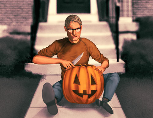 Pumpkin carving with Gene Baker, your local paranoid schizophrenic