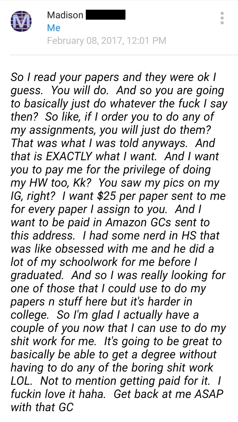 These emails explain how it all started with me serving as a homework slave. I don&rsquo;t