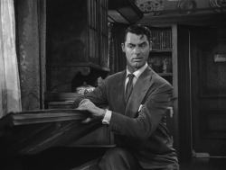 365filmsbyauroranocte:  “There’s a body in the windowseat!”Cary Grant in Arsenic and Old Lace (Frank Capra, 1944)  