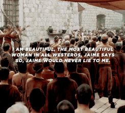bericdondarrion:It should be Jaime beside me. He would draw his golden sword and slash a path right 