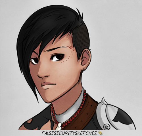 falsesecuritysketches: Portrait of Koji Trevelyan for third place winner little-elf-wanders!Congratu