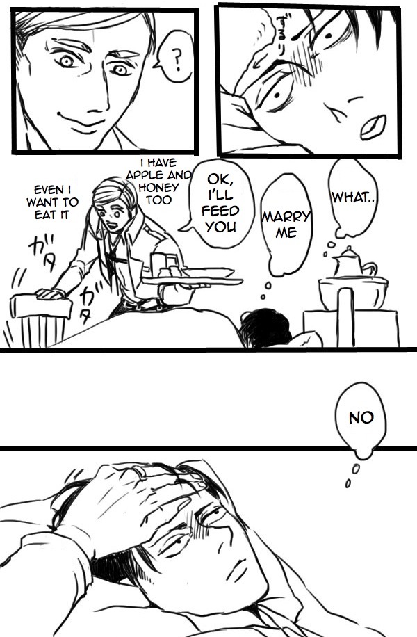 worldofchicken:  erwin is such a good husband yooo (what, does he have esp) http://www.pixiv.net/member_illust.php?mode=medium&amp;illust_id=38745788