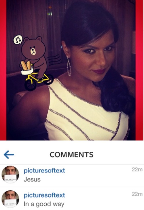 soupsnakessss:• Modern Romance: BJ Novak in Mindy Kaling’s Instagram comments • 