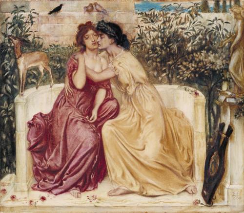 arthistorianmindswirls: Simeon Solomon, Sappho and Erinna in a Garden at Mitylene1864