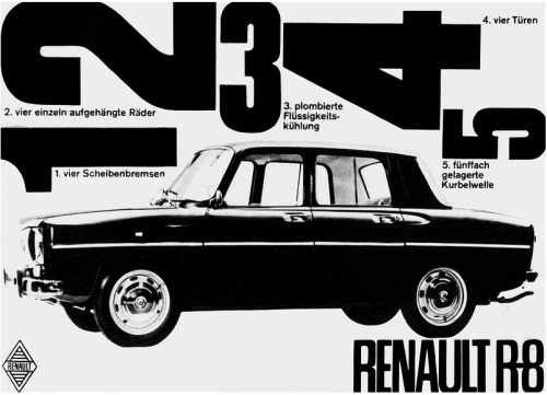Engelmann, Mendell &amp; Oberer, advertising campaign The creative spirit of Renault R8, 1962-63. We