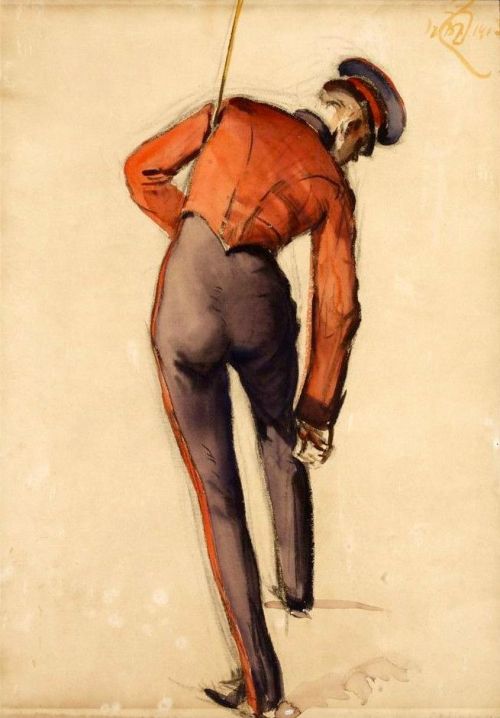 bloghqualls:Sketch of British Cadet by William Bruce Ellis Ranken, 1913.
