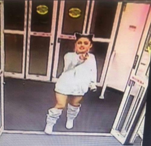 arianagrandesource:Ariana in the footage from a security camera yesterday