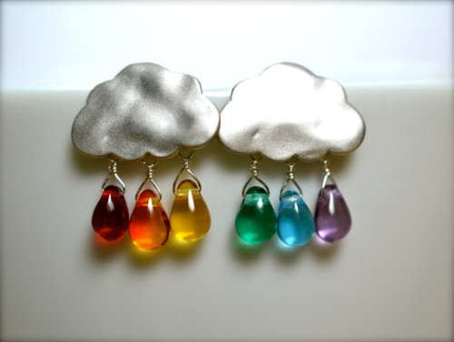 Rainbow Rain Drop Earrings, $21.50