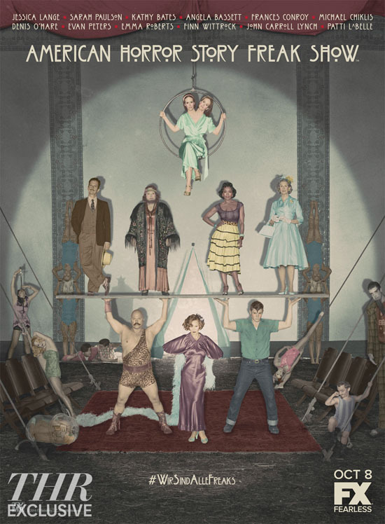 tvandfilm:  American Horror Story: First Look at Freak Show Cast Art (©) Kathy Bates