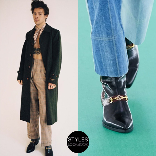 styleslookbook:In this shot for L’Officiel Hommes, Harry is wearing Gucci boots from the Spring 2020