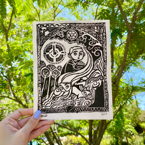 -So in love with how my ‘The Secret of Kells’ Hand stamped art prints turned out!  They’re up on my 