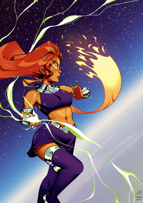 chiarakato:I’M PRETTY SURE I POSTED THIS ON MY OLD BLOG BUT here some Starfire fanart while I finish