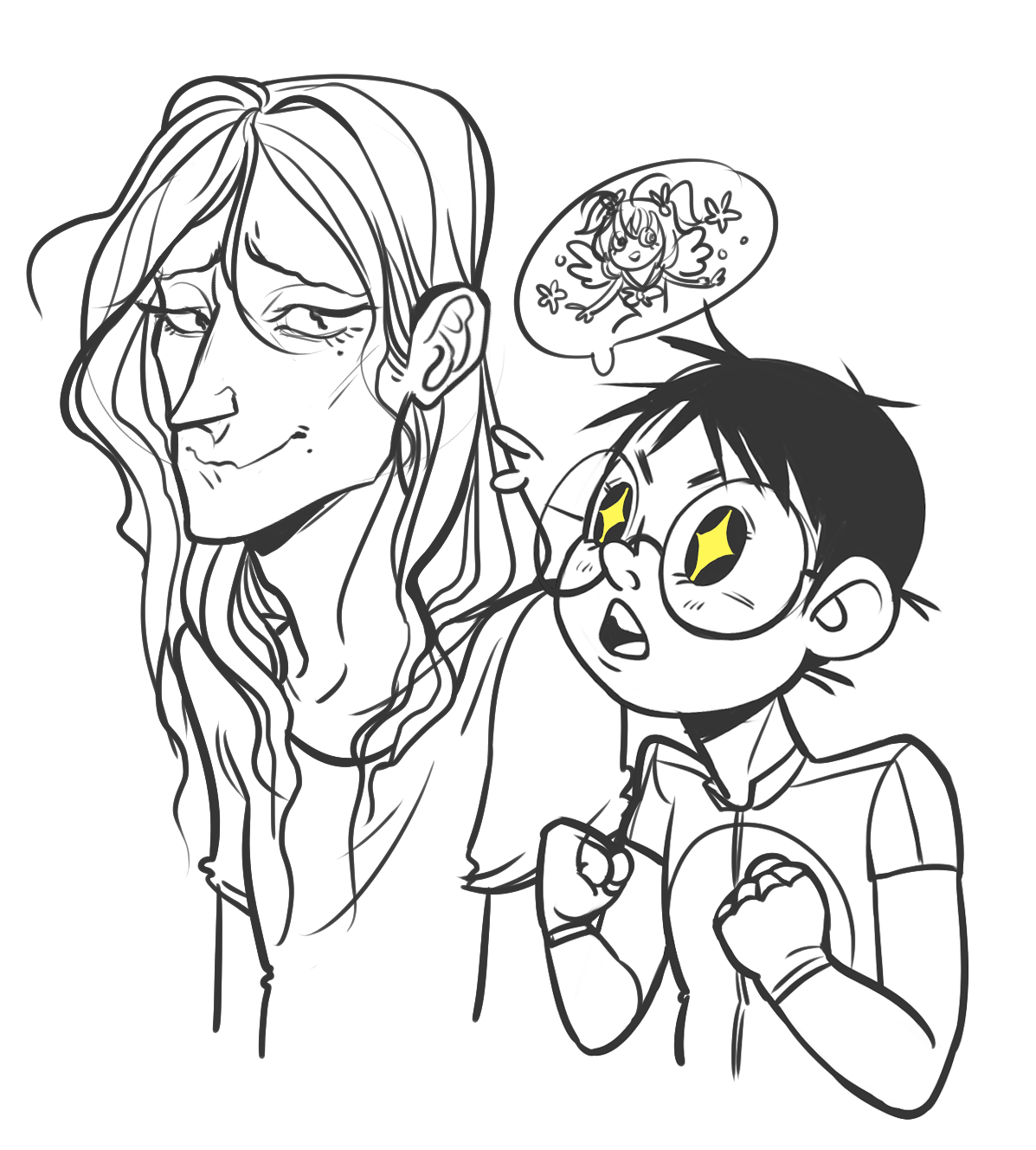 purmu:  more spider wife doodles feat. some other members of the nerd circus tadokoro’s