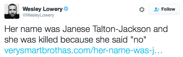 dynastylnoire:  micdotcom:  Janese Talton-Jackson was killed because she said noAt