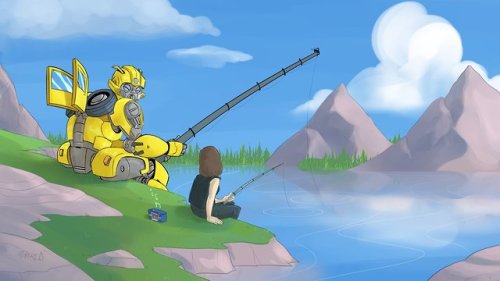 Fish are jumping today, huh bee? Haven&rsquo;t used tumblr in a long time but saw some great tf art 