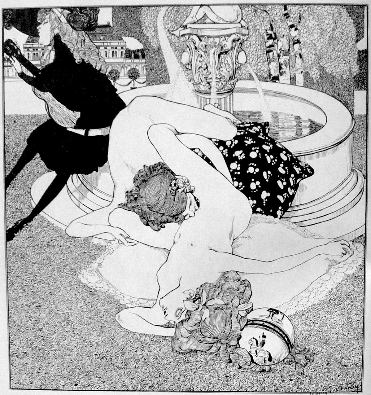 1910-again:  Franz von Bayros, The Serenade (But Later We Will Play Something More
