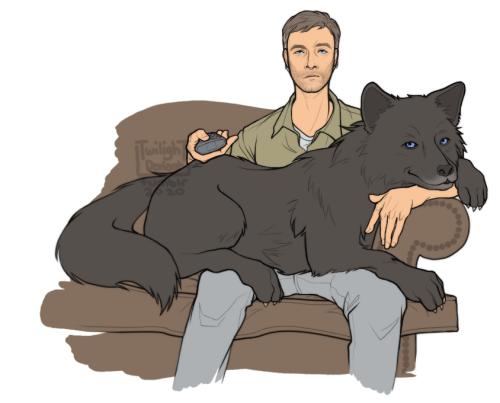 twilight-deviant: In which Peter can go full wolf and decides he likes being a lap wolf. Chris doesn