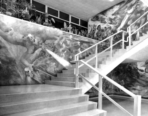 unavidamoderna:Mural interior por Luis Nishizawa, Hospital de Neumología, Centro Médic