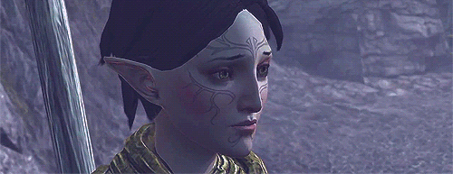 vaultdweller:  Character Introductions→ Merrill I’ve never met a human before. Dalish mothers frighten their children with stories about you, you know. Not you, personally, of course. I’m sure they don’t have any tales about you. Or not scary