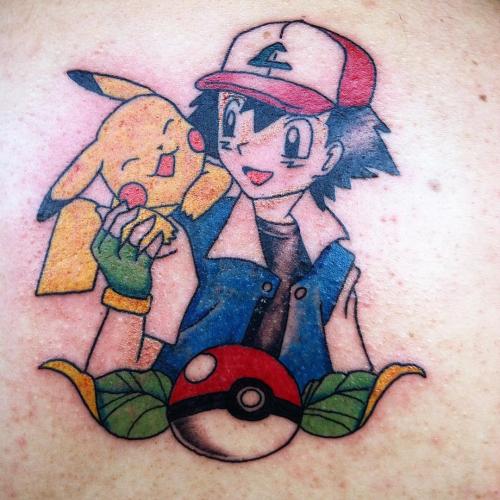 coreylim:  Crappy picture, but got to do this fun Pokemon piece yesterday. Thanks, Alex! #bigmojotattoo #pokemon #pokemontattoo #pikachu #tattoo #nerdytattoos 