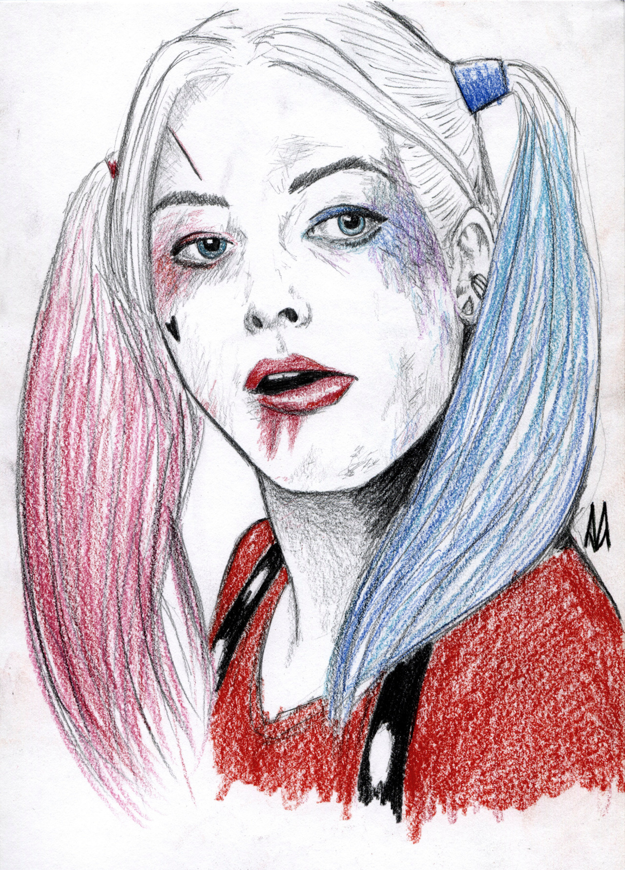 Drawing the absurd — Harley Quinn [Lápiz en papel tamaño A4] [Pencil on...